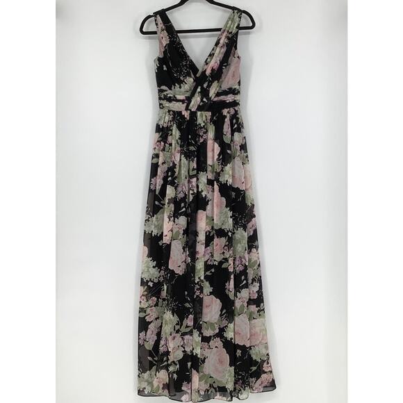 NEW! Dessy Collection Size 4 Floral Maxi Dress w/ Front Slit $273 msrp J3-11 - Picture 3 of 11
